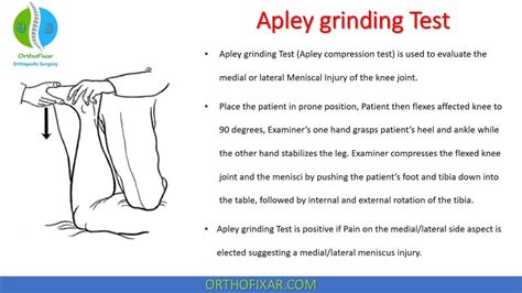 apley test meniscal tear|positive apley's test.